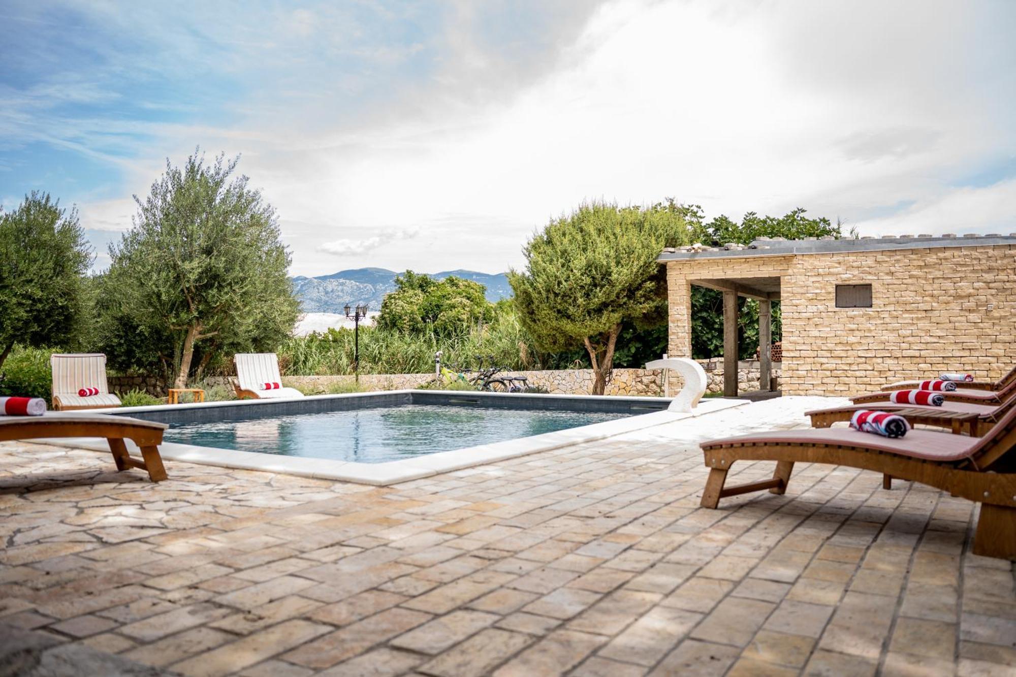 Villa Pag Dubrava Relax With Pool Bosana Экстерьер фото